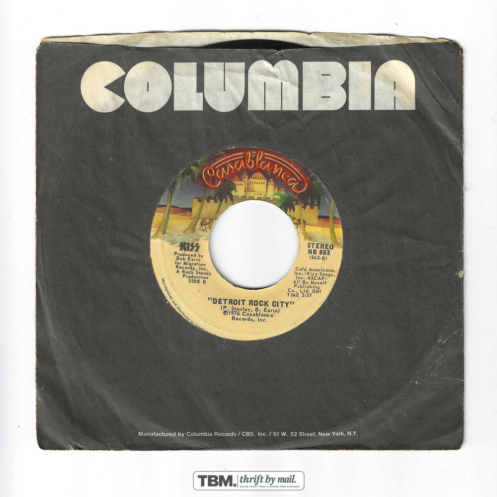 KISS Detroit Rock City Beth 7"‎ Vinyl Single 45 RPM Black Good
